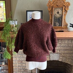 Maeve Metallic Sweater with Open Back